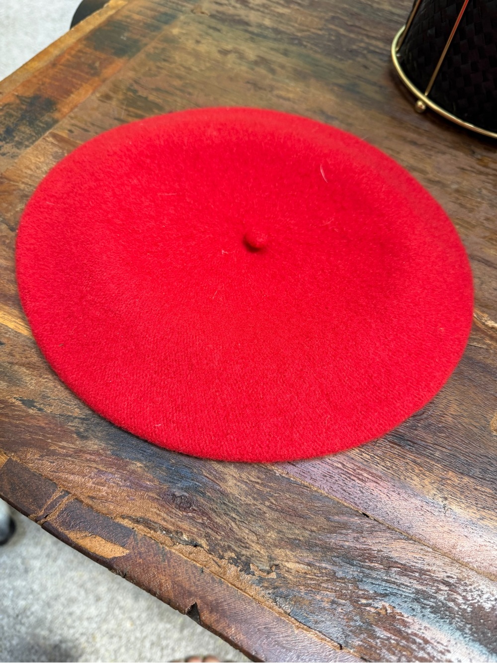 Vintage Classic Red Wool Beret